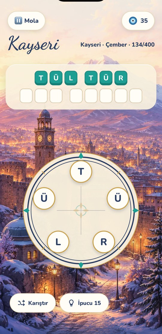 Seyahatname oyun ekranı — Ankara Çember modu